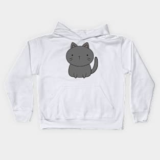 Gray cat illustration Kids Hoodie